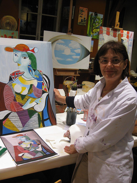 Lina Borlenghi, Gisors, amie peintre en atelier du pommier du jeudi soir